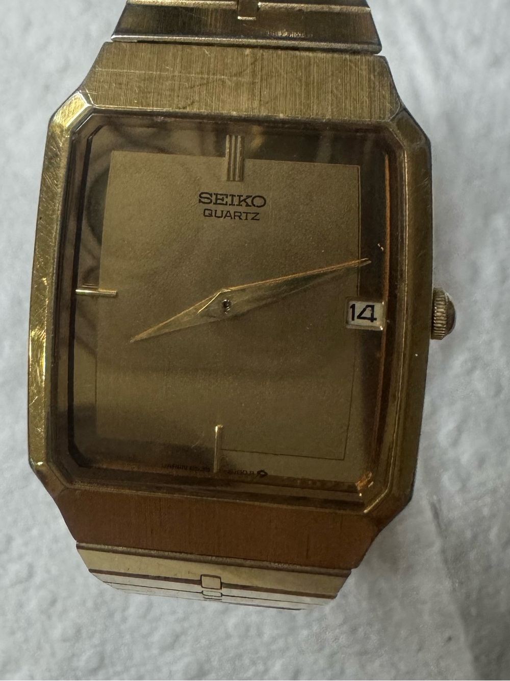 Seiko Gold Tone Rectangular Quartz Watch